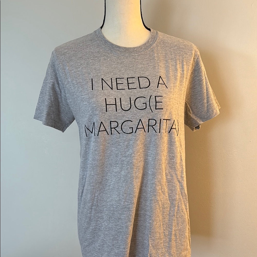 Gray Graphic Tee - I Need a Hug(e) Margarita